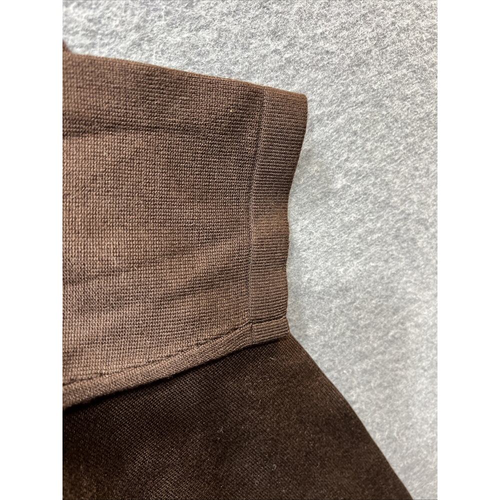 Lauren Ralph Lauren Y2K Ruffled Collar Silk Sweater Dark Brown Womens Size MP - Picture 6 of 11